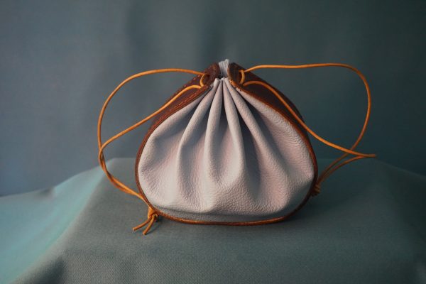 Bourse en cuir - Bleu et marron – Image 2