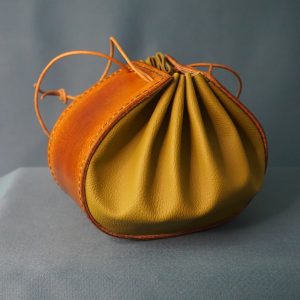 Bourse en cuir - Vert et marron