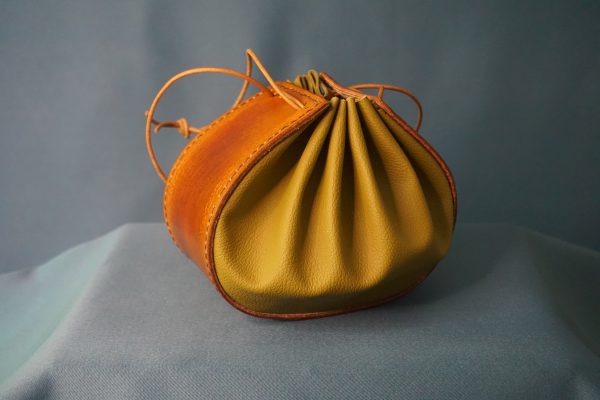 Bourse en cuir - Vert et marron