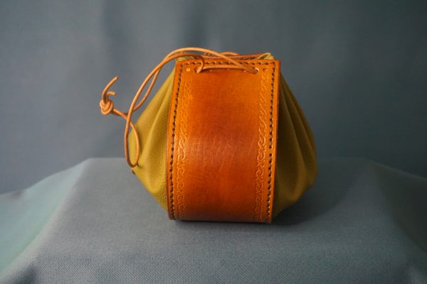 Bourse en cuir - Vert et marron – Image 2