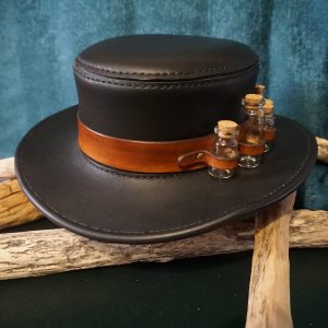 Chapeau plague doctor cuir croupon noir