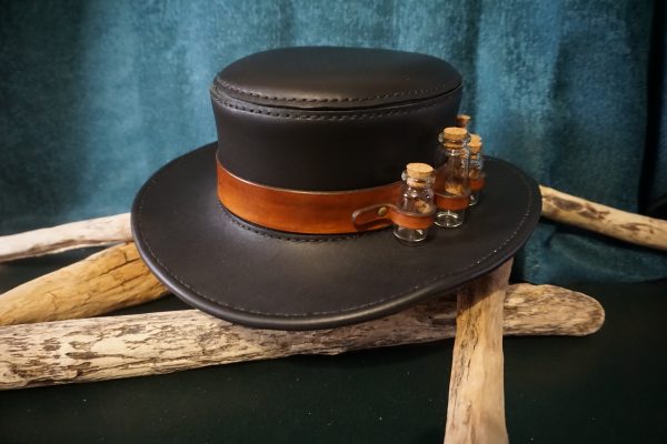 Chapeau plague doctor cuir croupon noir