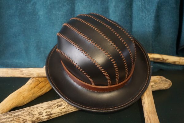 Chapeau melon cuir noir – Image 3