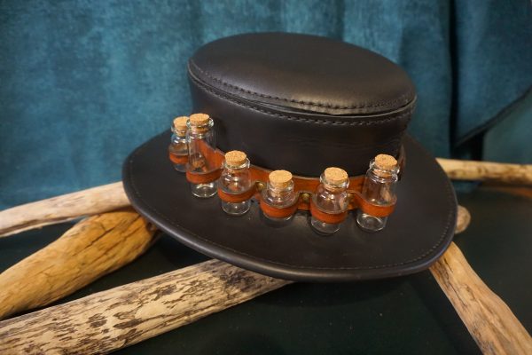 Chapeau plague doctor cuir croupon noir – Image 3
