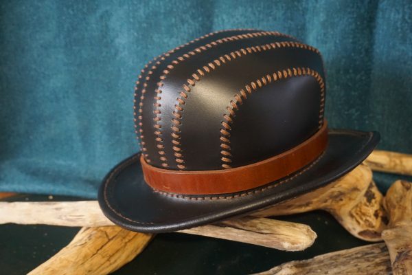 Chapeau melon cuir noir – Image 2