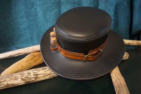 Chapeau plague doctor cuir croupon noir – Image 4